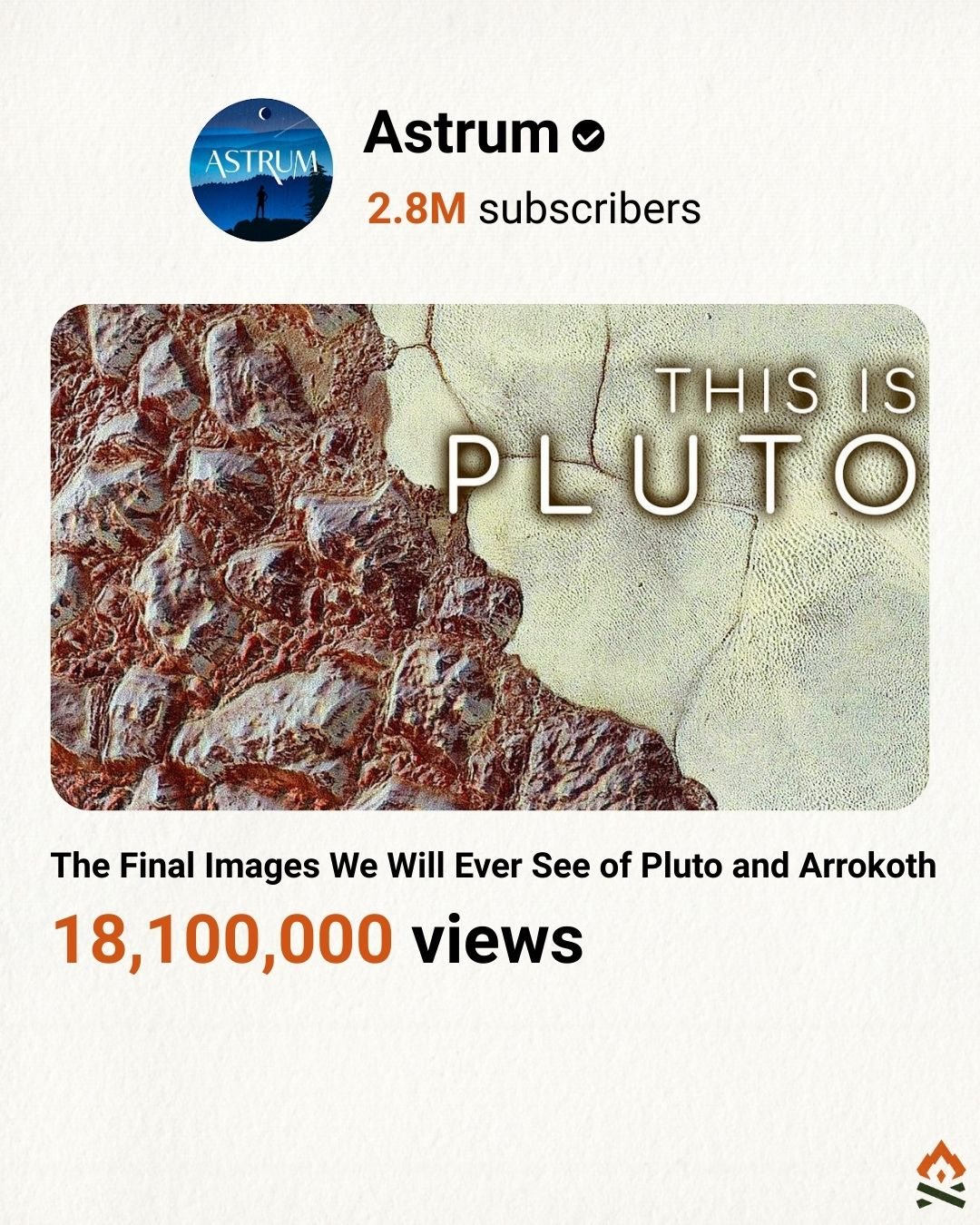 Astrum YouTube video with 18,100,000 views